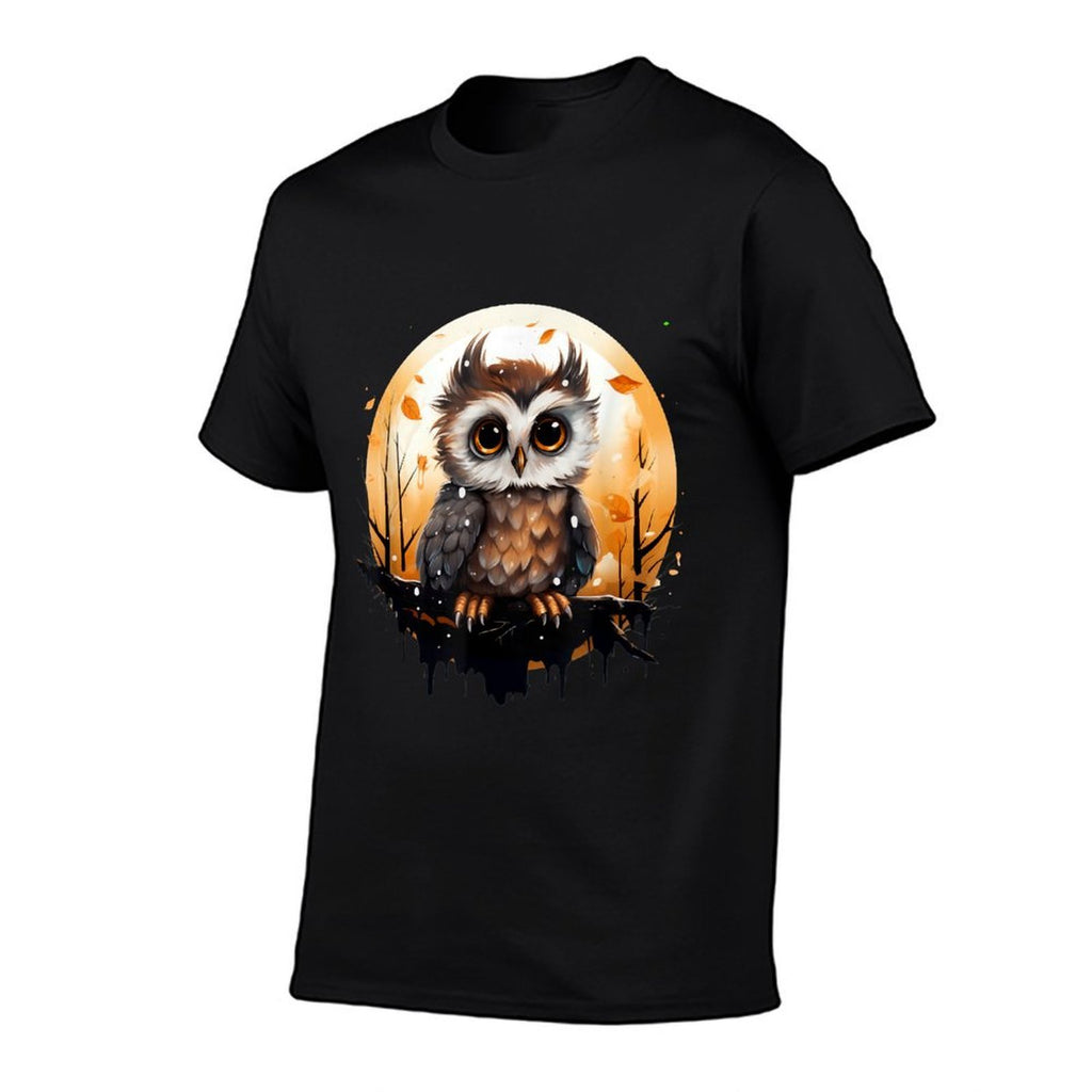 Charming Cute Adorable Owl in Autumn Twilight  Durable T-Shirt
