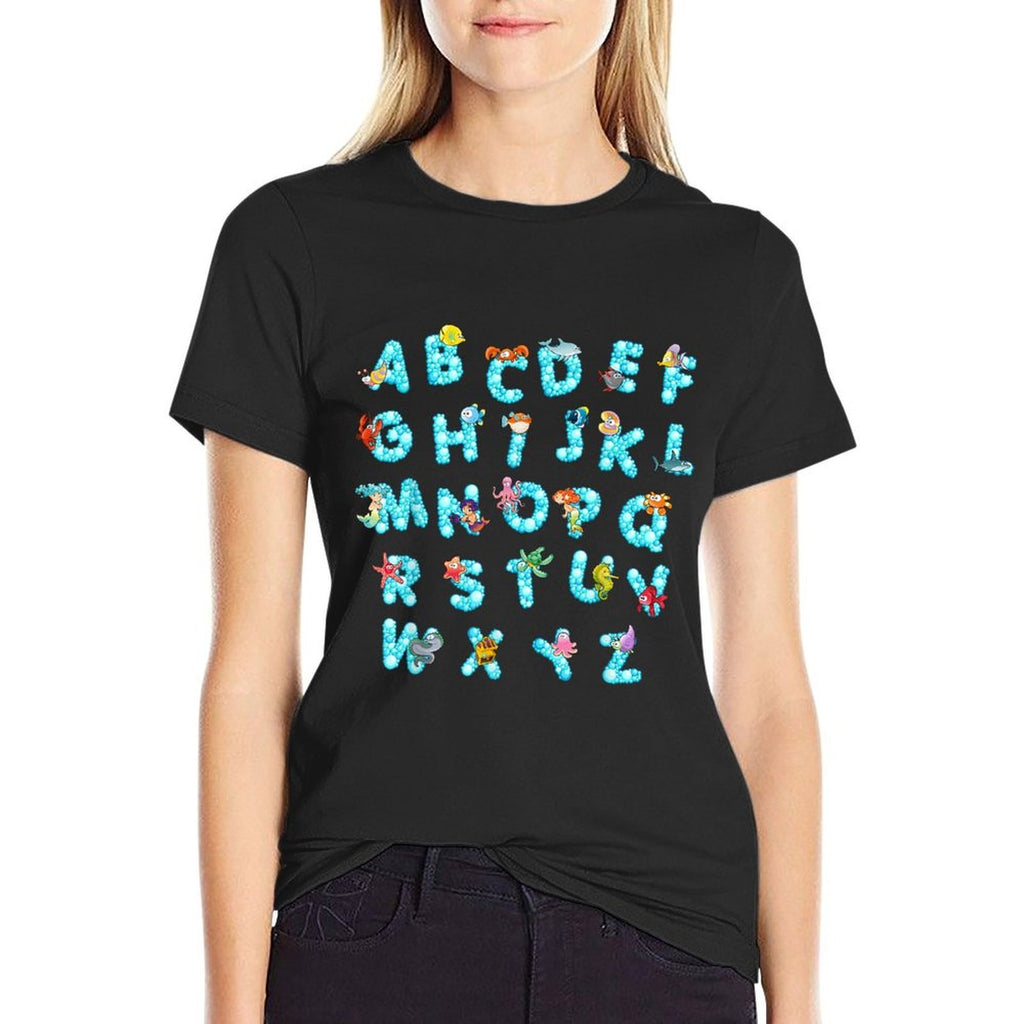 Funny Alphabet Ocean Animal Kindergarten Teacher  Versatile T-Shirt