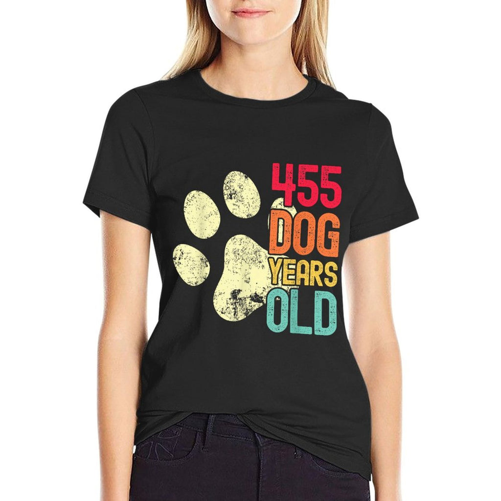 455 Dog Years Old Funny Dog Lovers 65th Birthday  Quick-drying T-Shirt
