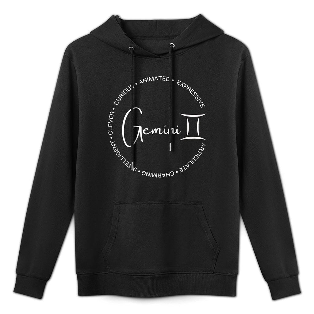Gemini Zodiac Air Sign Astrology Personality Circle Adjustable Hood Hoodie