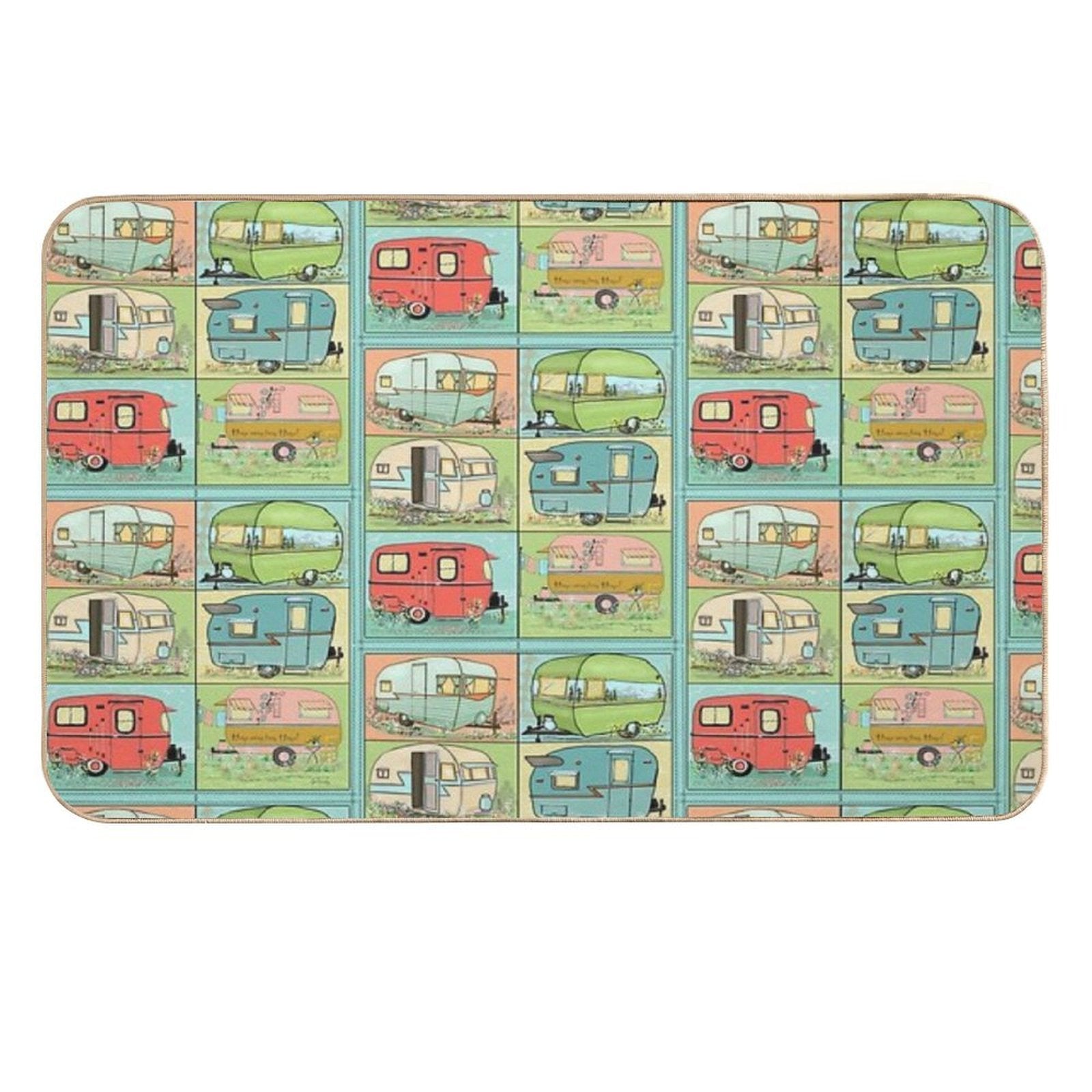 Camping Glamping in Vintage Trailers!  High-Traffic Bath Mat
