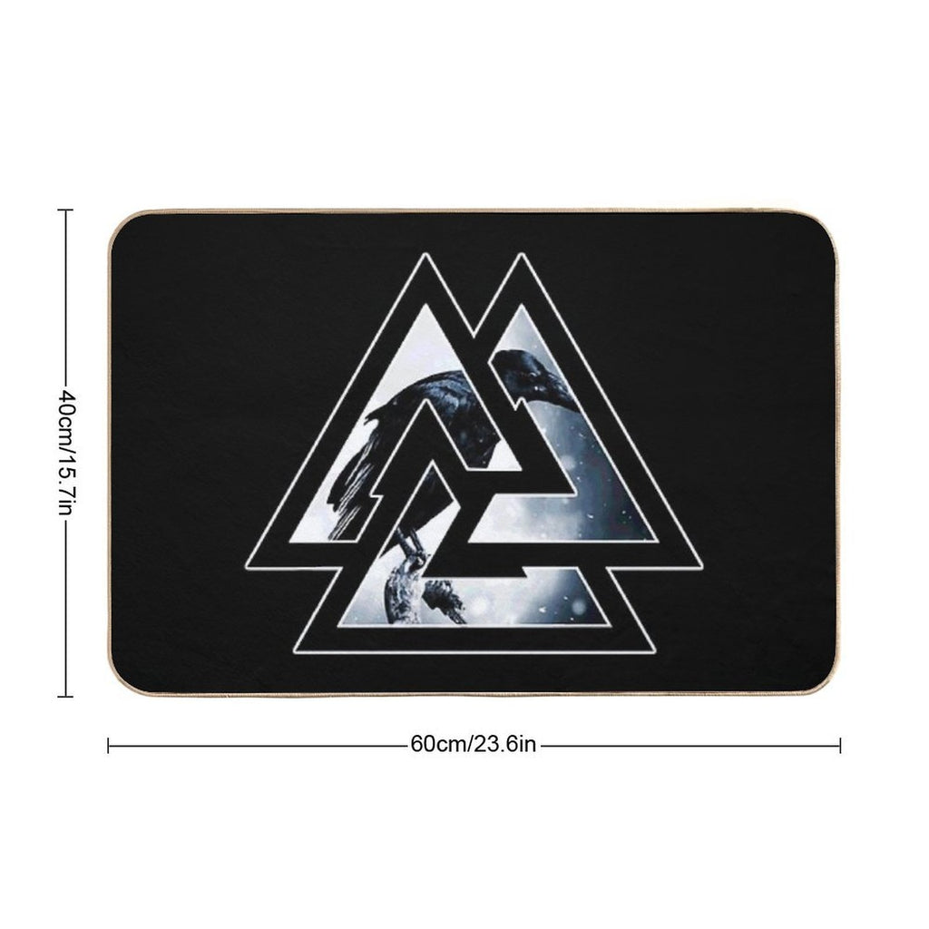 Valknut Knot Of Odin With Raven  Pet-Safe Bath Mat