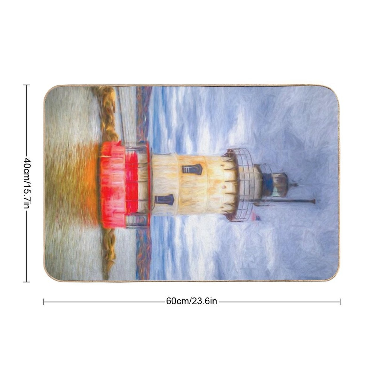 Sleepy Hollow Lighthouse Art  Dirt-Trapping Bath Mat