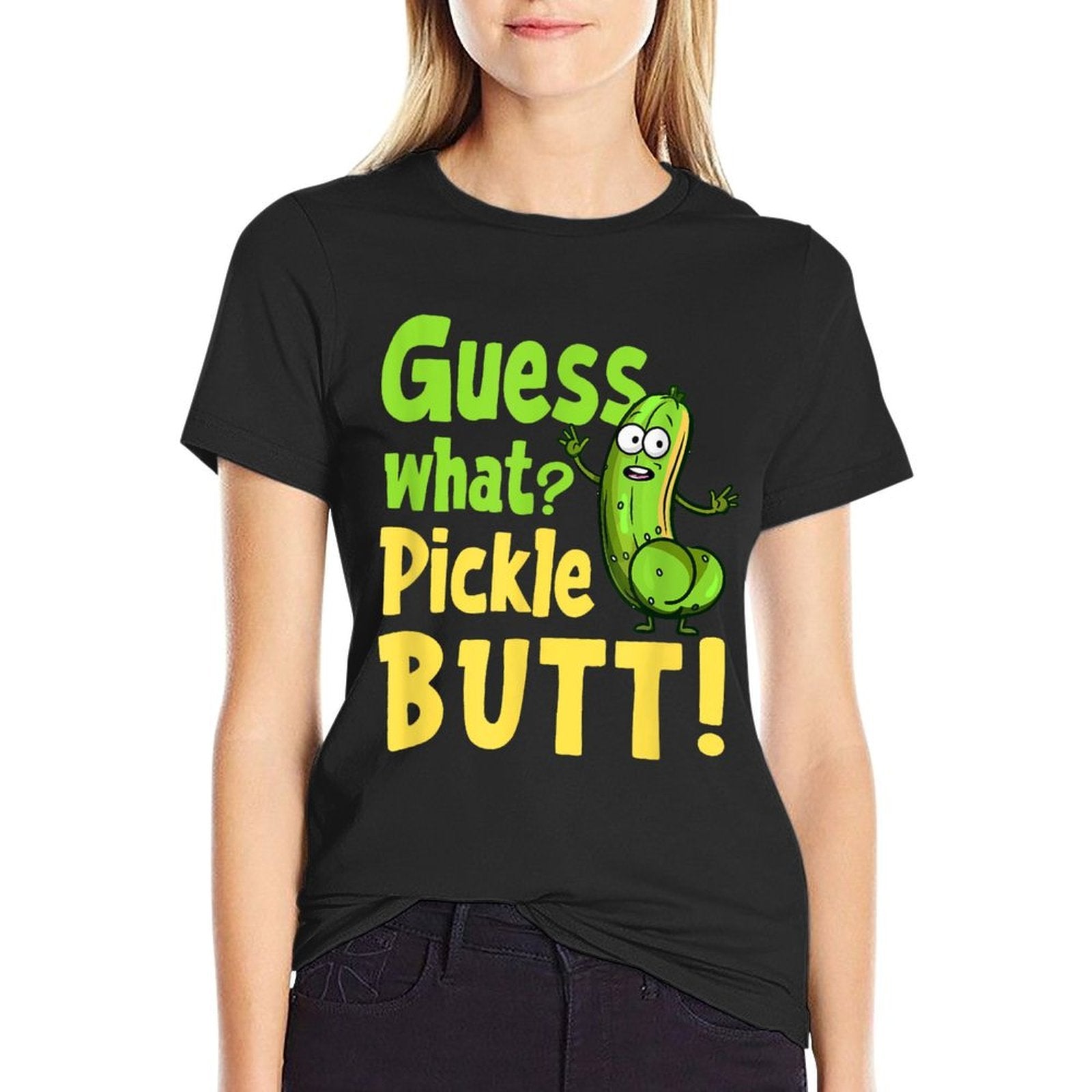 Guess What Pickle Butt! Funny Cucumber Meme Pickle Joke  Breathable T-Shirt