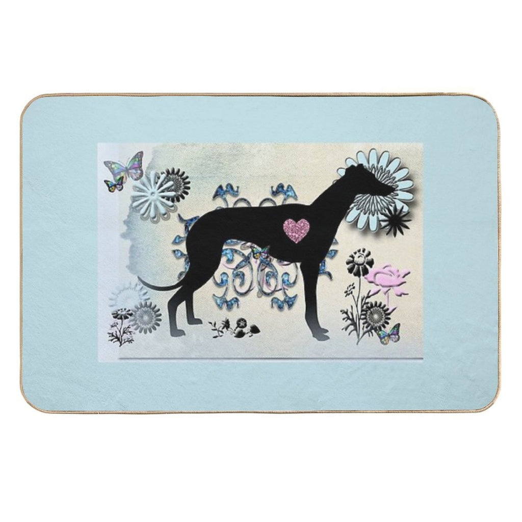 Greyhound Sighthound Art  Long-Lasting Bath Mat