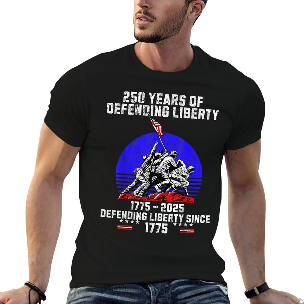 Patriotic USA Army Us Military Parade 250th Anniversary 2025  Summer-ready Fabric T-Shirt
