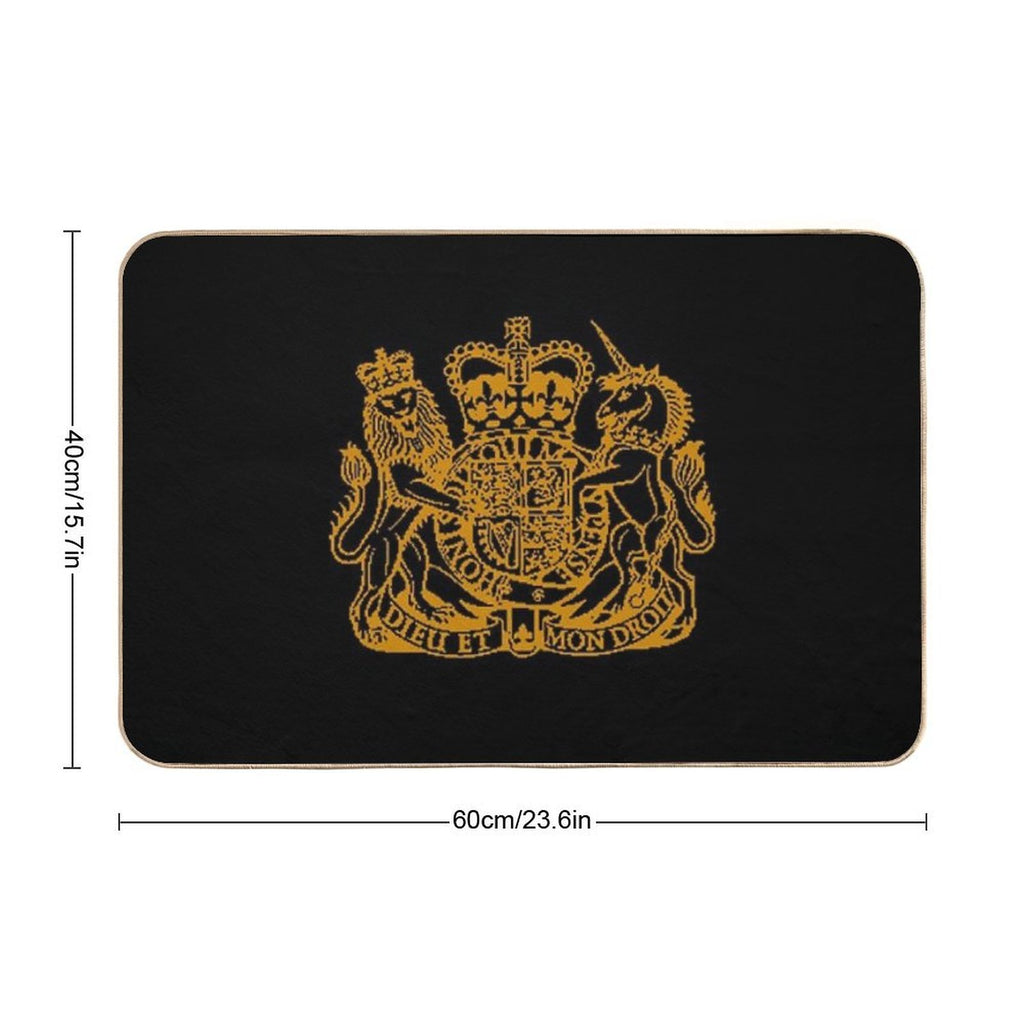 Elizabeth II Royal Coat of Arms Emblem  Odorless Bath Mat