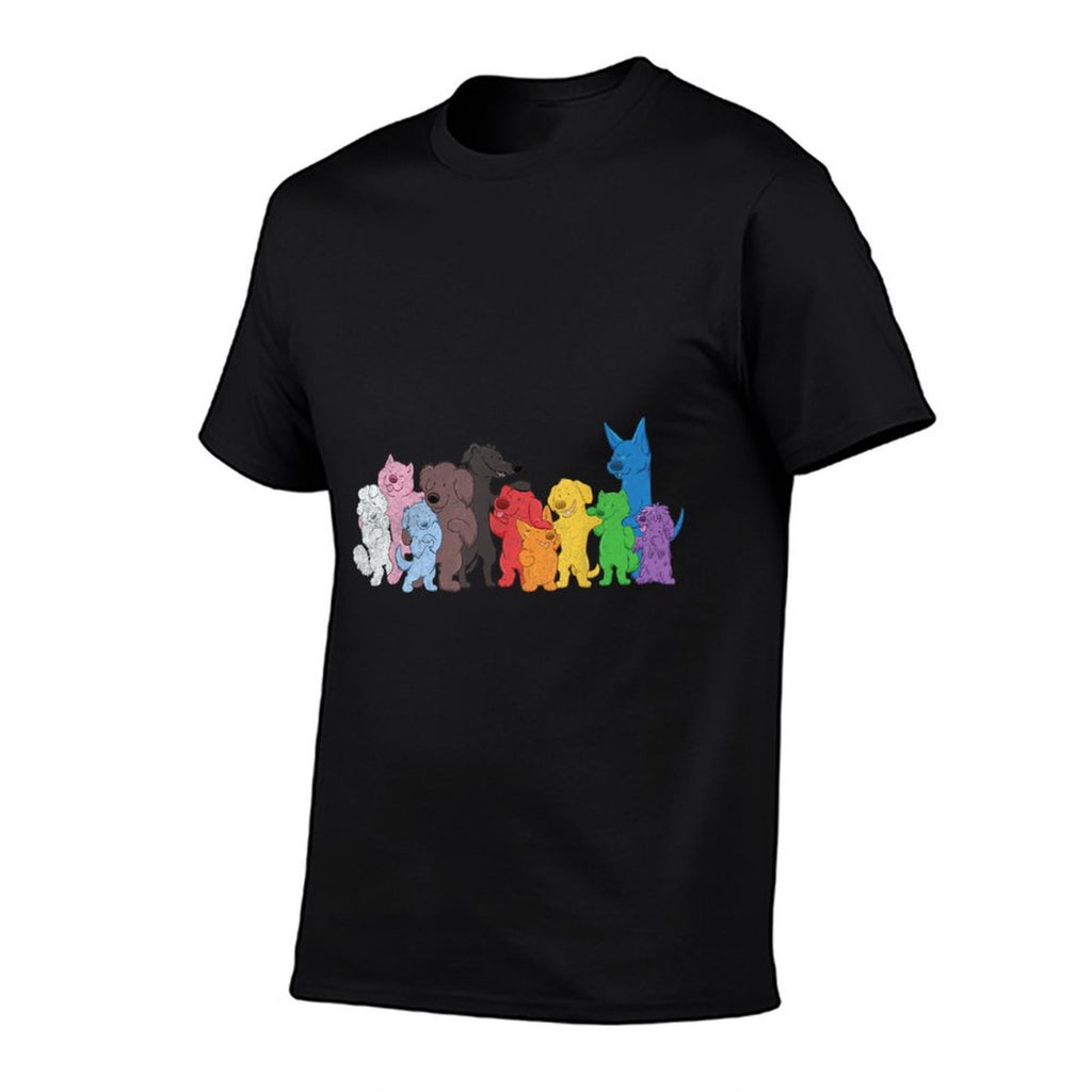 Pride LGBT Progress Pride Puppies Dog Vintage  Rolled Sleeves T-Shirt