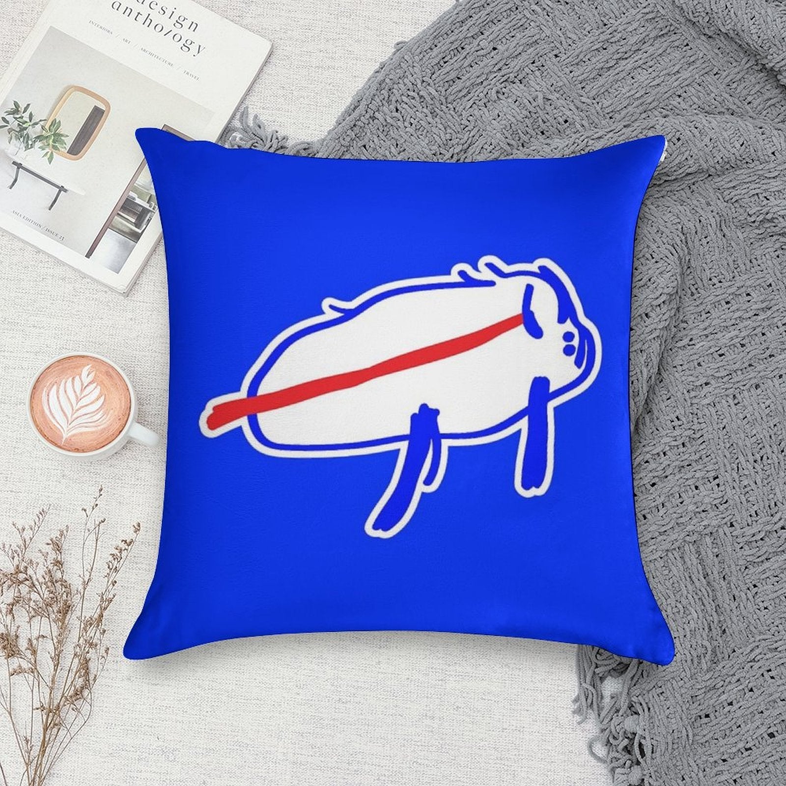 Josh Allen Drawing Soft Durable Construction Throw Pillow