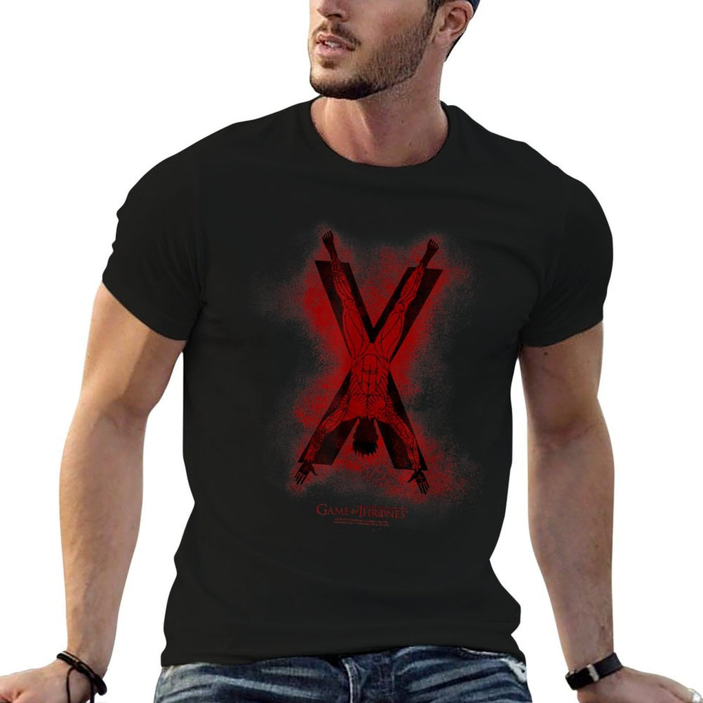 Game of Thrones Bolton Sprayed Outline Sigil  Ribbed Collar T-Shirt