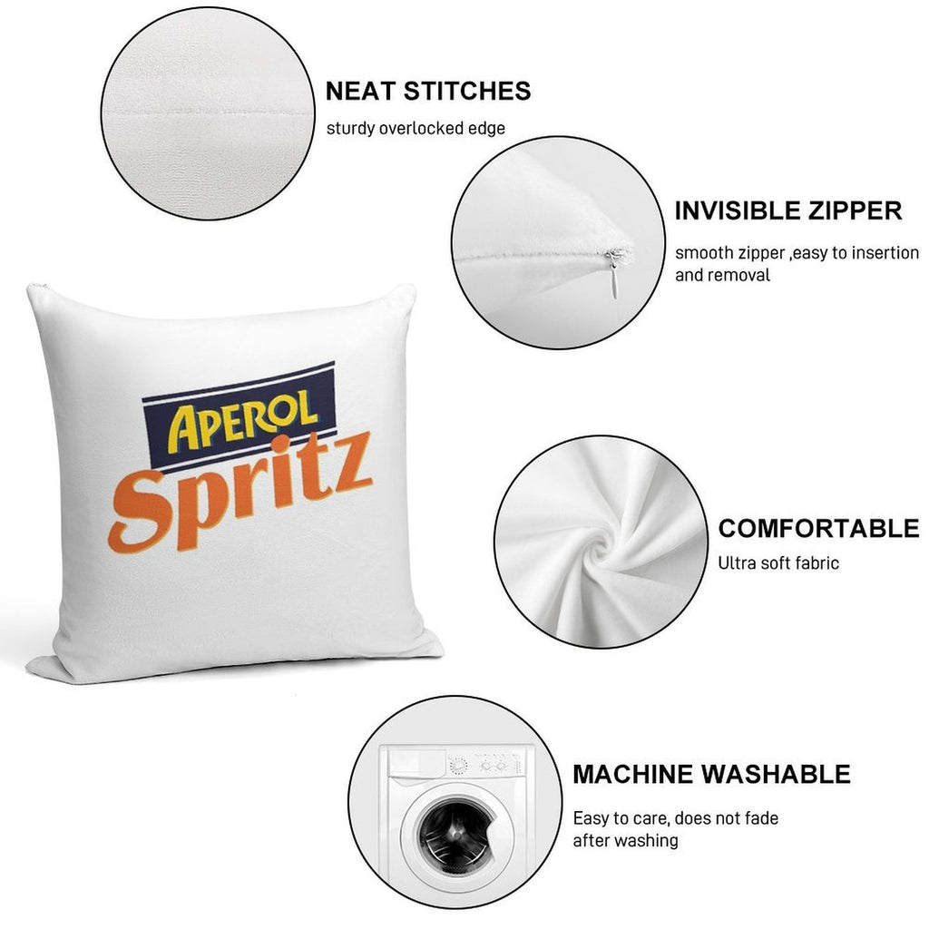 Aperol Spritz Soft Short Plush Fabric Throw Pillow