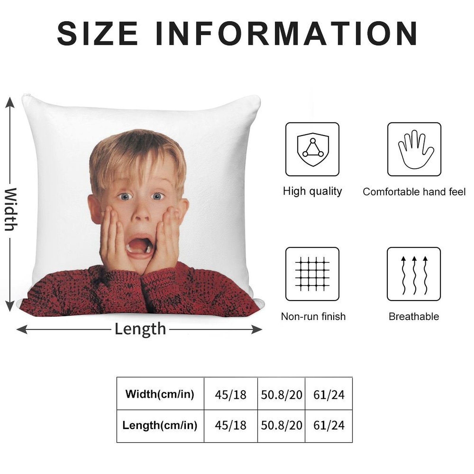 Home Alone Soft Durable Construction Throw Pillow