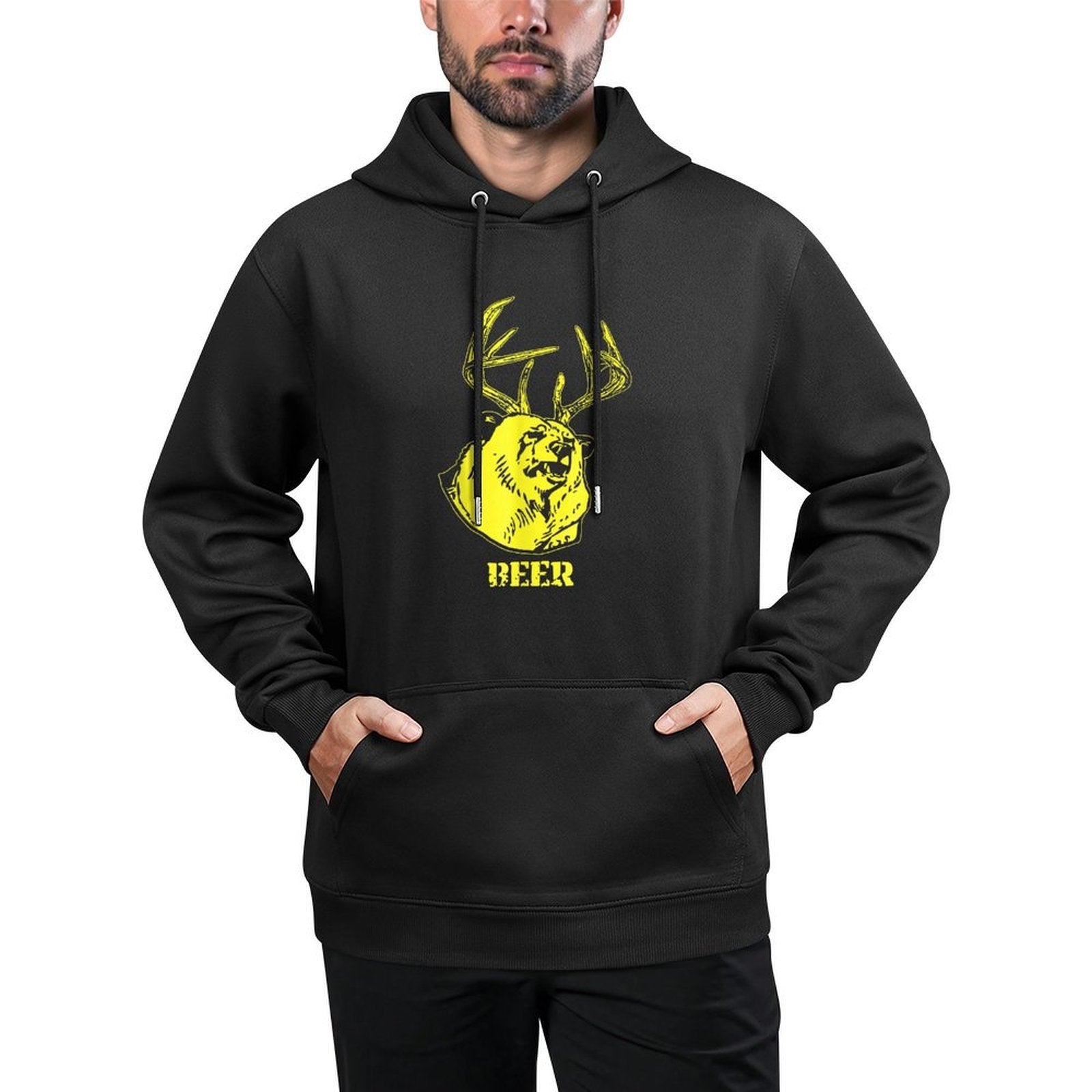 Funny Bear Plus Deer Equals Beer Deer Hunting USA Hunter Versatile Streetwear Hoodie