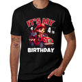 Kids It's My 4th Birthday Four Years Old Fire Truck  Tagless Design T-Shirt