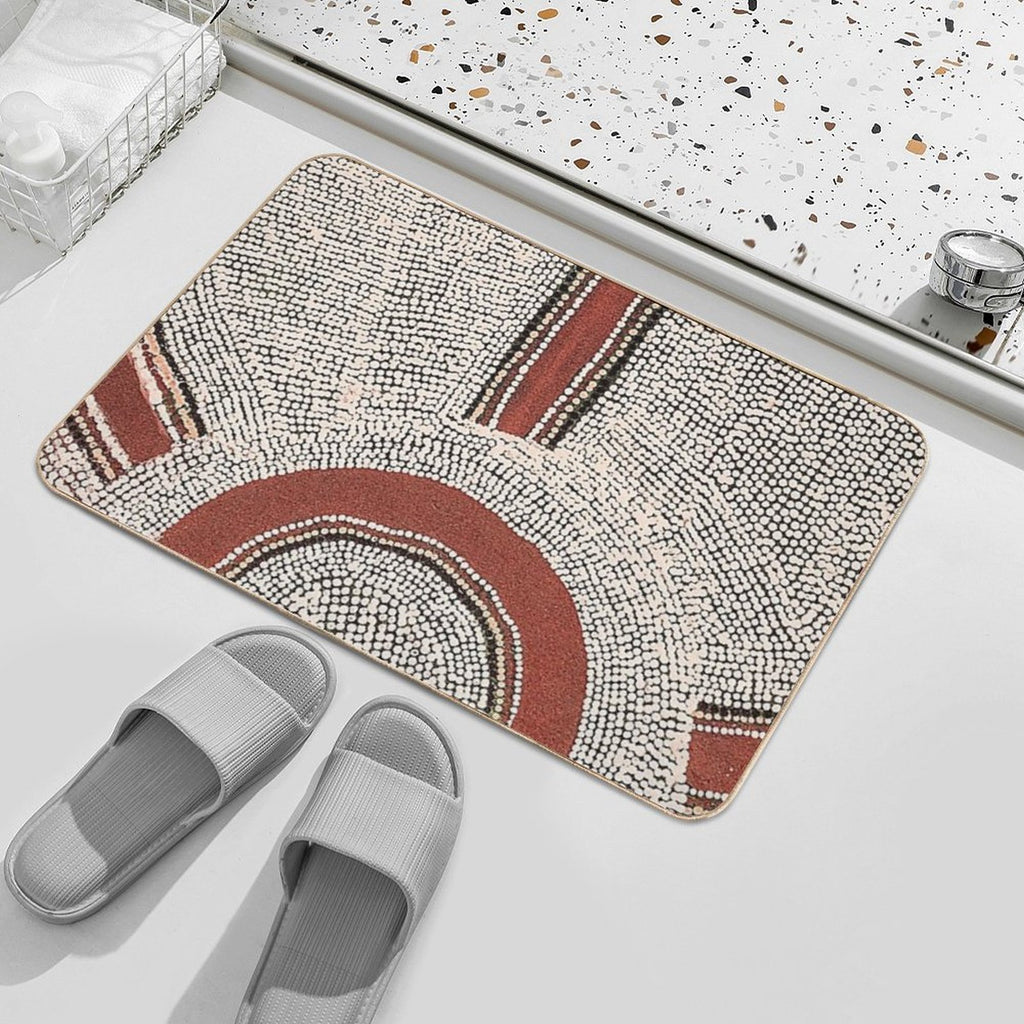 Awesome Aboriginal Dot Art  Easy To Clean Bath Mat