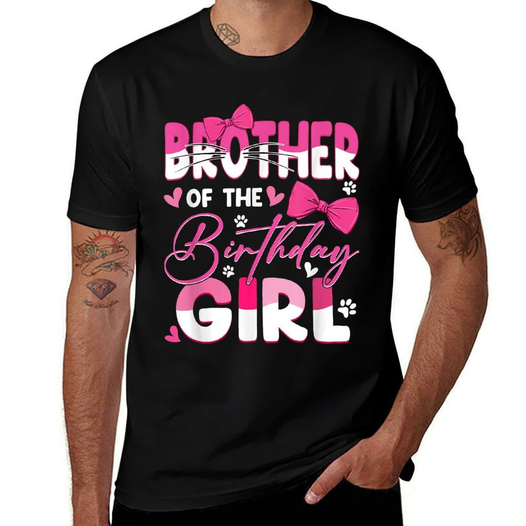 Brother Of The Birthday Girl Cat Kitty Family Matching  Durable T-Shirt
