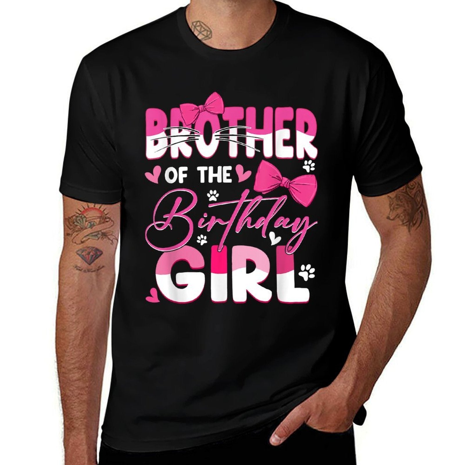 Brother Of The Birthday Girl Cat Kitty Family Matching  Durable T-Shirt