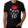 50th Birthday Gift Tshirt Sexy at 50 Shirt 50 Year Old  Polyester Blend T-Shirt