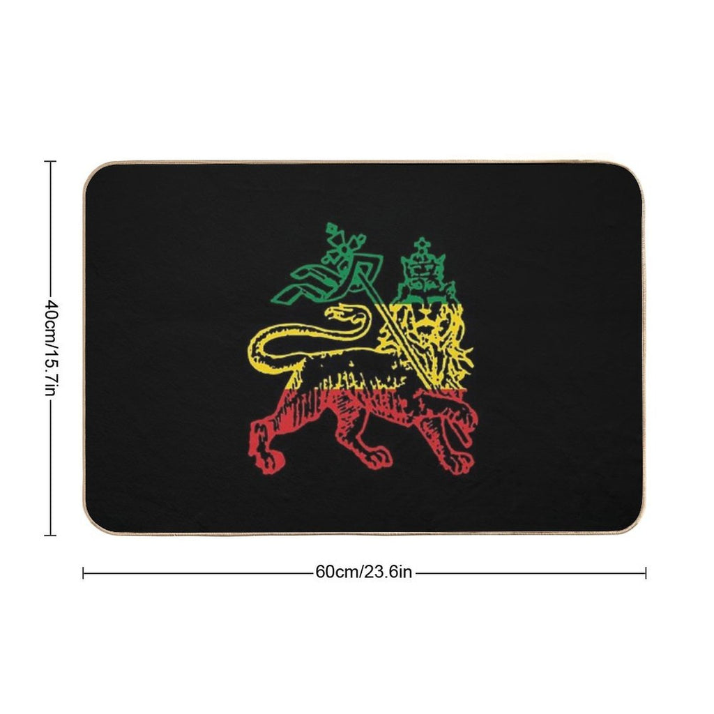 Lion of Judah Flag Ethiopia King Selassie Rasta  Repositionable Bath Mat