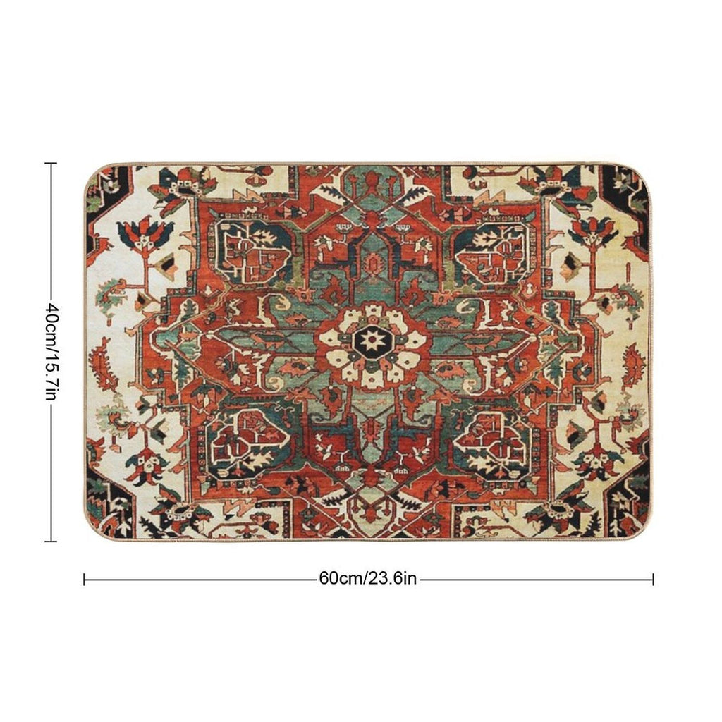 Antique Persian Heriz Rug Print  Eco-Friendly Bath Mat