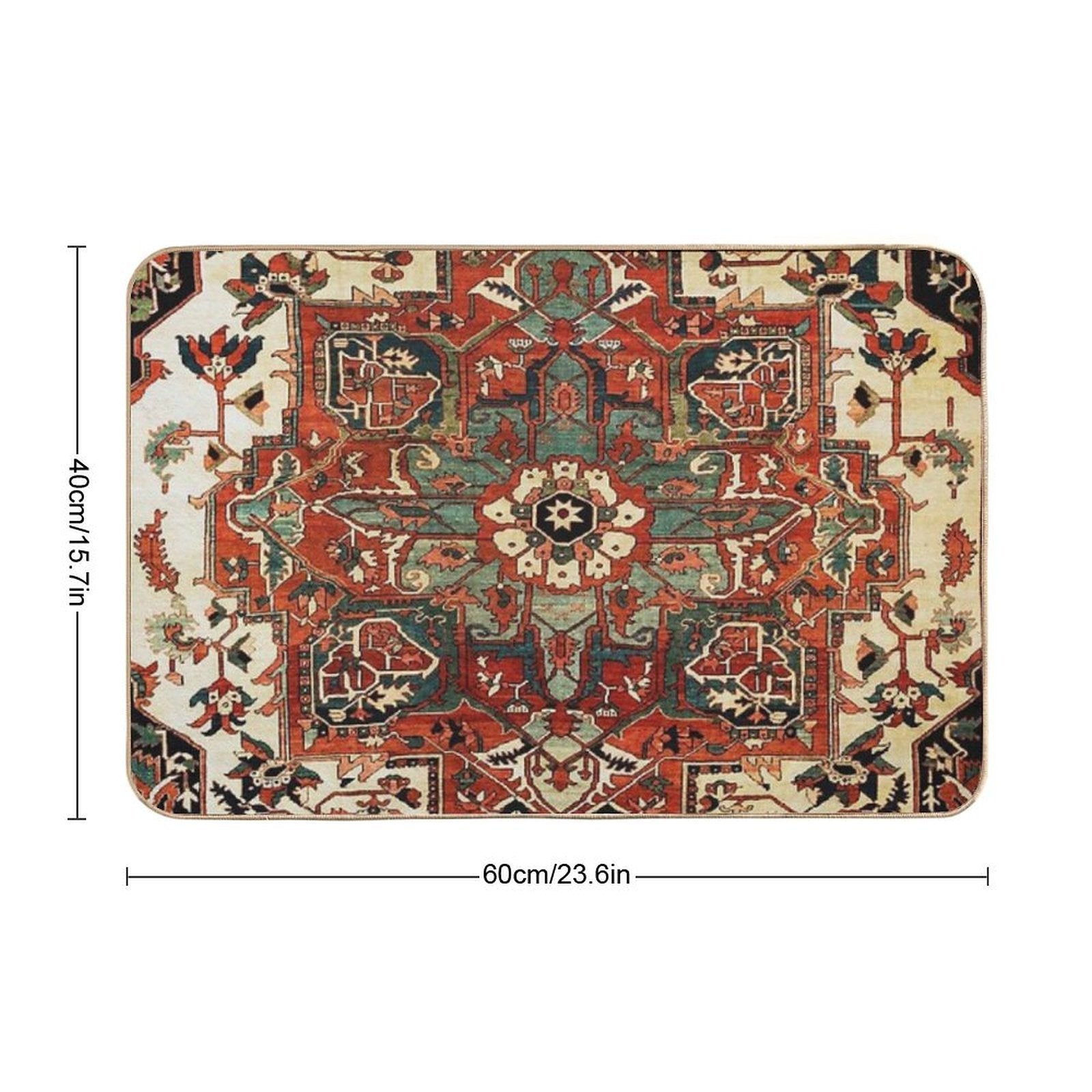 Antique Persian Heriz Rug Print  Eco-Friendly Bath Mat