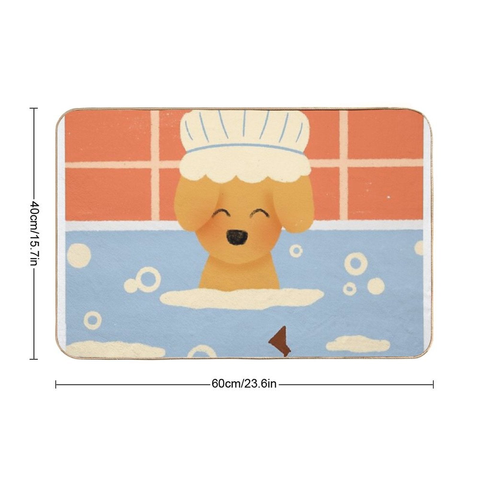 Puppy Bathtime Fun  Versatile Bath Mat