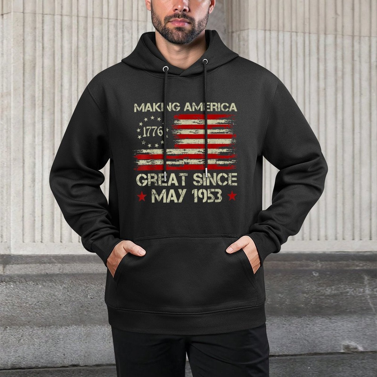 May 1953 American 70 Year Old Gifts 70th Birthday Cotton-Polyester Blend Hoodie