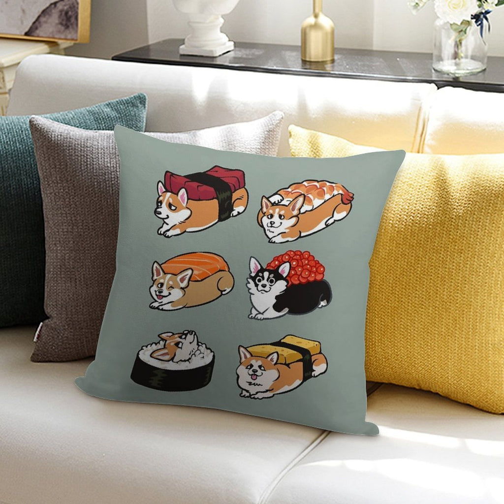 Sushi Corgi Soft Warmth Comfort Throw Pillow