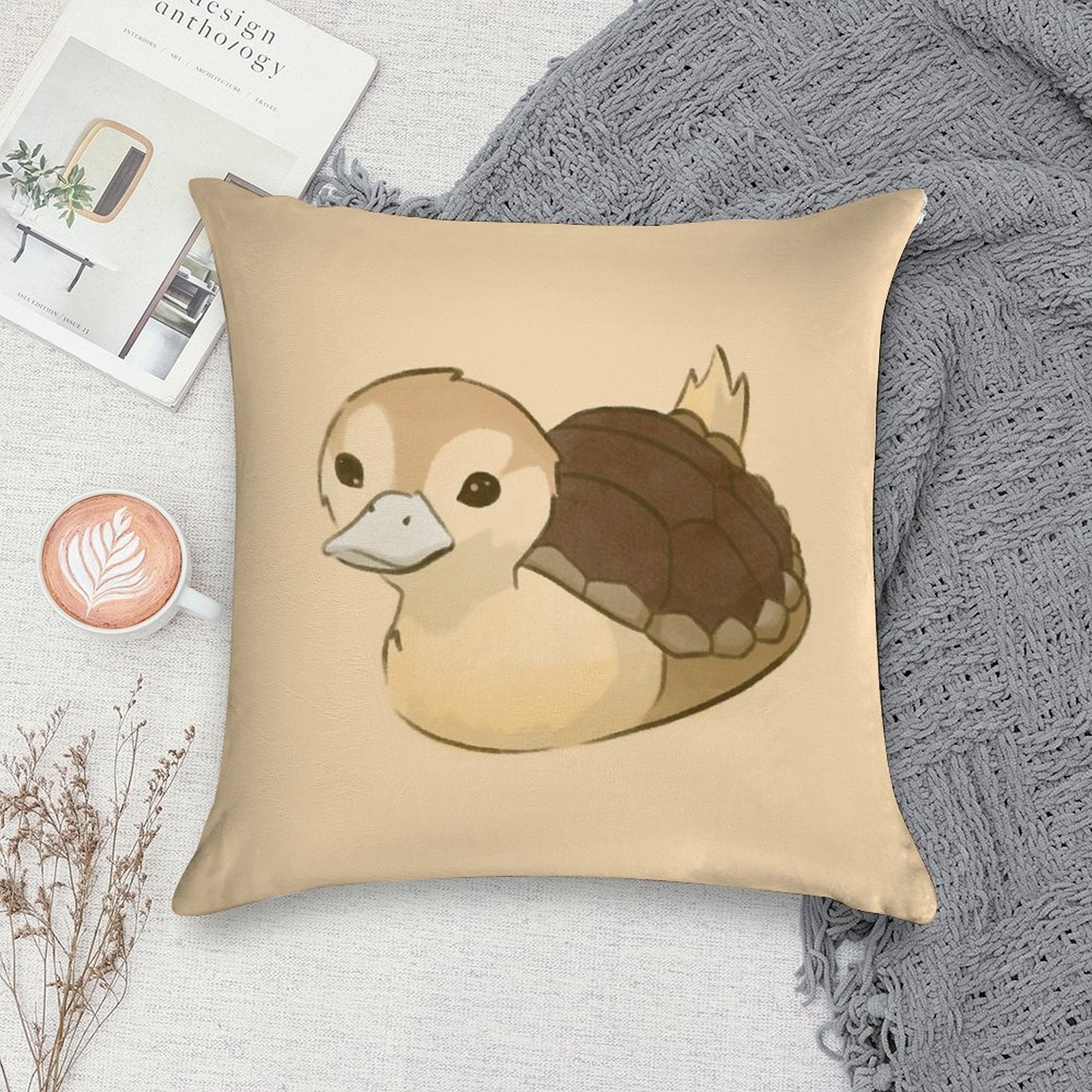 Avatar Turtle Duck Soft Bedroom Essential Throw Pillow