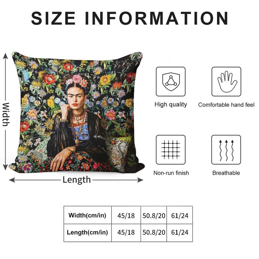 Frida Kahlo Flowers Soft Warmth Comfort Throw Pillow