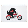 Just A Newfie Riding A Motorcycle  Easy Maintenance Bath Mat