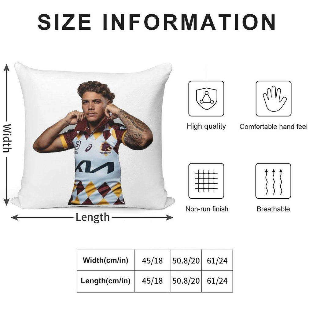 Reece Walsh Broncos Hot Photo Jersey Soft Anti-Pilling Throw Pillow