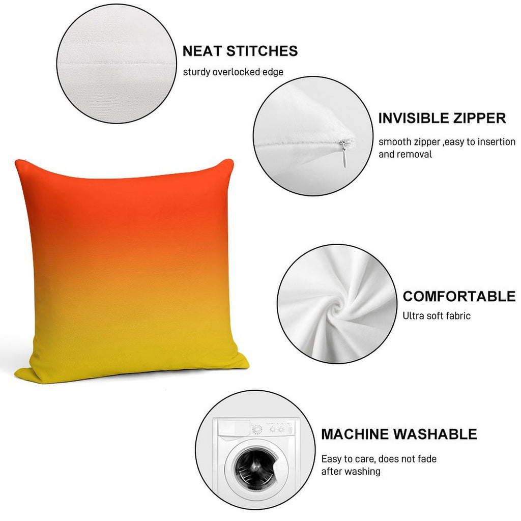OMBRE GRADIENT ORANGE RED AND YELLOW ONE OF 100 CHIC OMBRE 2 TONE DESIGNS ON OZCUSHIONS Soft Home Decor Throw Pillow