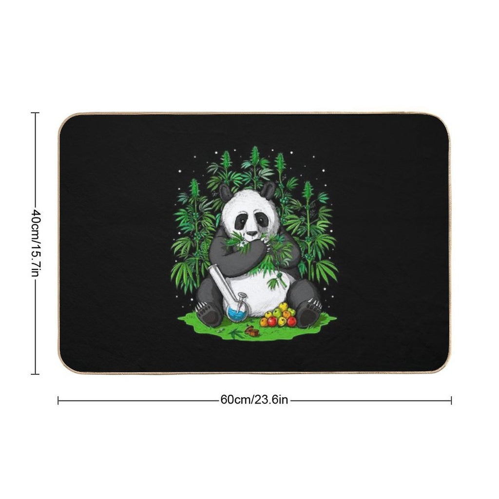 Panda Hippie Stoner  Stain-Proof Bath Mat