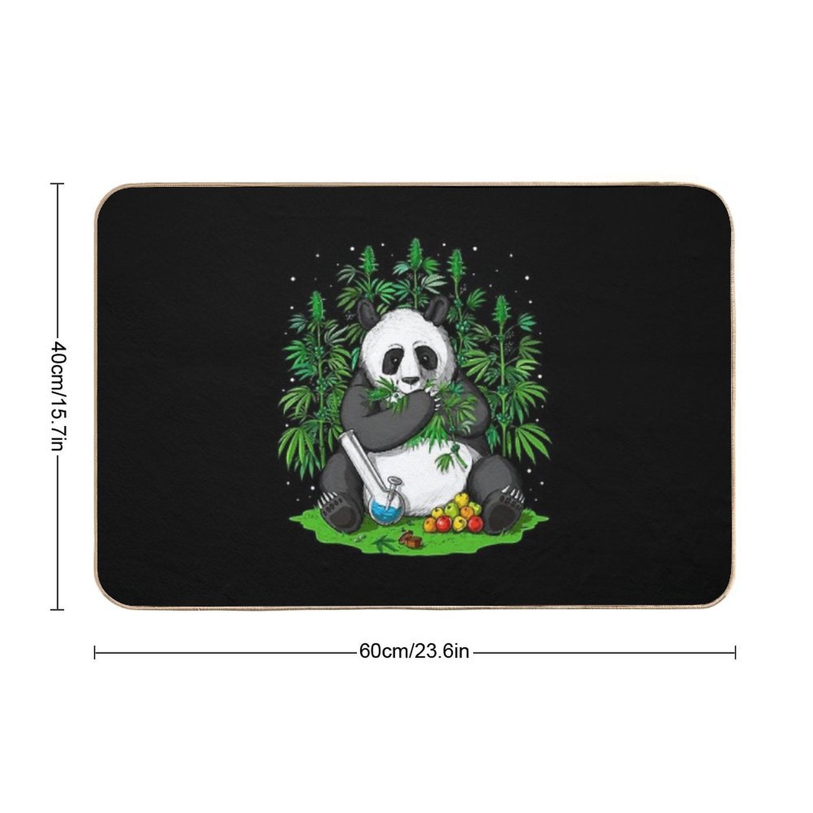 Panda Hippie Stoner  Stain-Proof Bath Mat