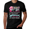 Awesome Since 1971 50th Birthday I'm A March Girl 1971  Oversized Silhouette T-Shirt
