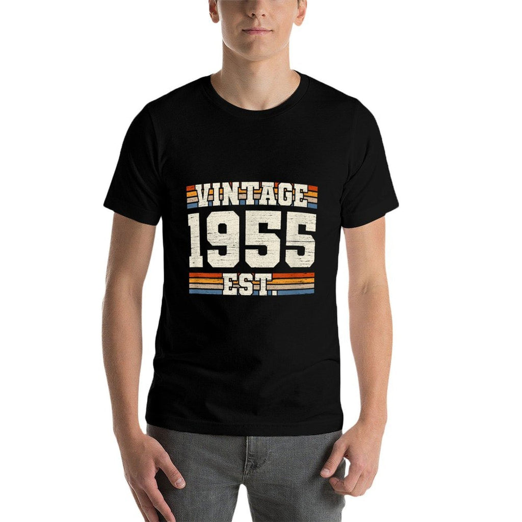 Retro 70 Years Old Vintage 1955 Established 70th Birthday  Summer-ready Fabric T-Shirt