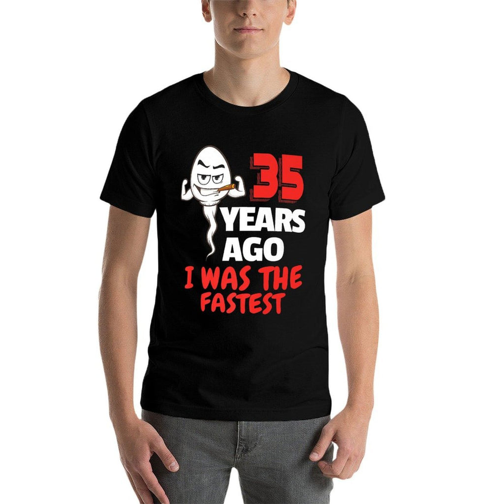 Mens 35th Birthday Gag Sperm. 35 Years of Awesome Funny Sperm Premium  Oversized Silhouette T-Shirt