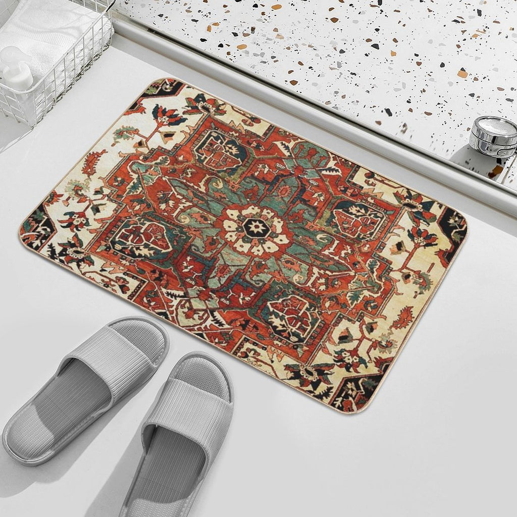 Antique Persian Heriz Rug Print  Eco-Friendly Bath Mat