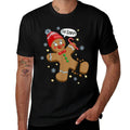 Trendy Holiday Apparel Gingerbread Man Oh Snap Christmas - Mens Unisex Adults Black Solid Crew Neck Classic Fit Pull On Christma  Breathable T-Shirt