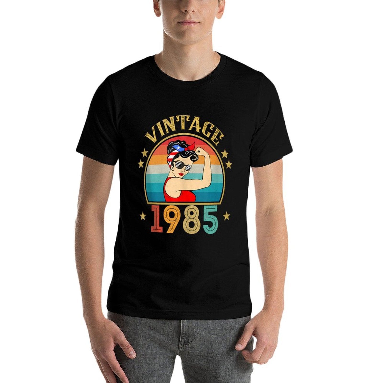 40th Birthday Gift 40 Years Old For Women Retro Vintage 1985  Oversized Silhouette T-Shirt