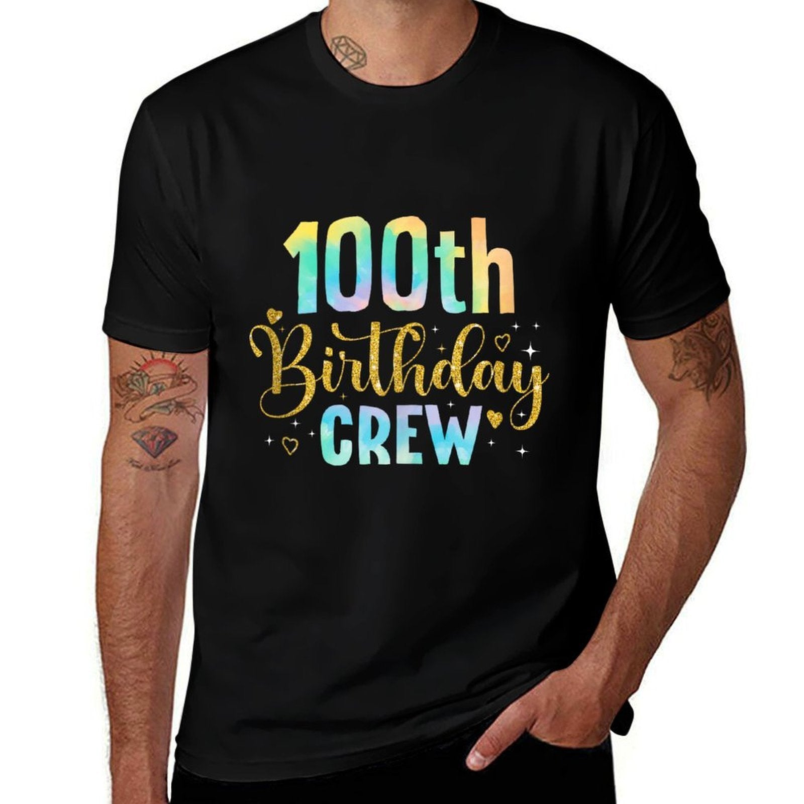100 Year Old Birthday Party Group Family 100th Birthday Crew  Oversized Silhouette T-Shirt