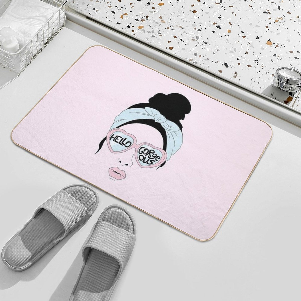 Hello Gorgeous  Repositionable Bath Mat