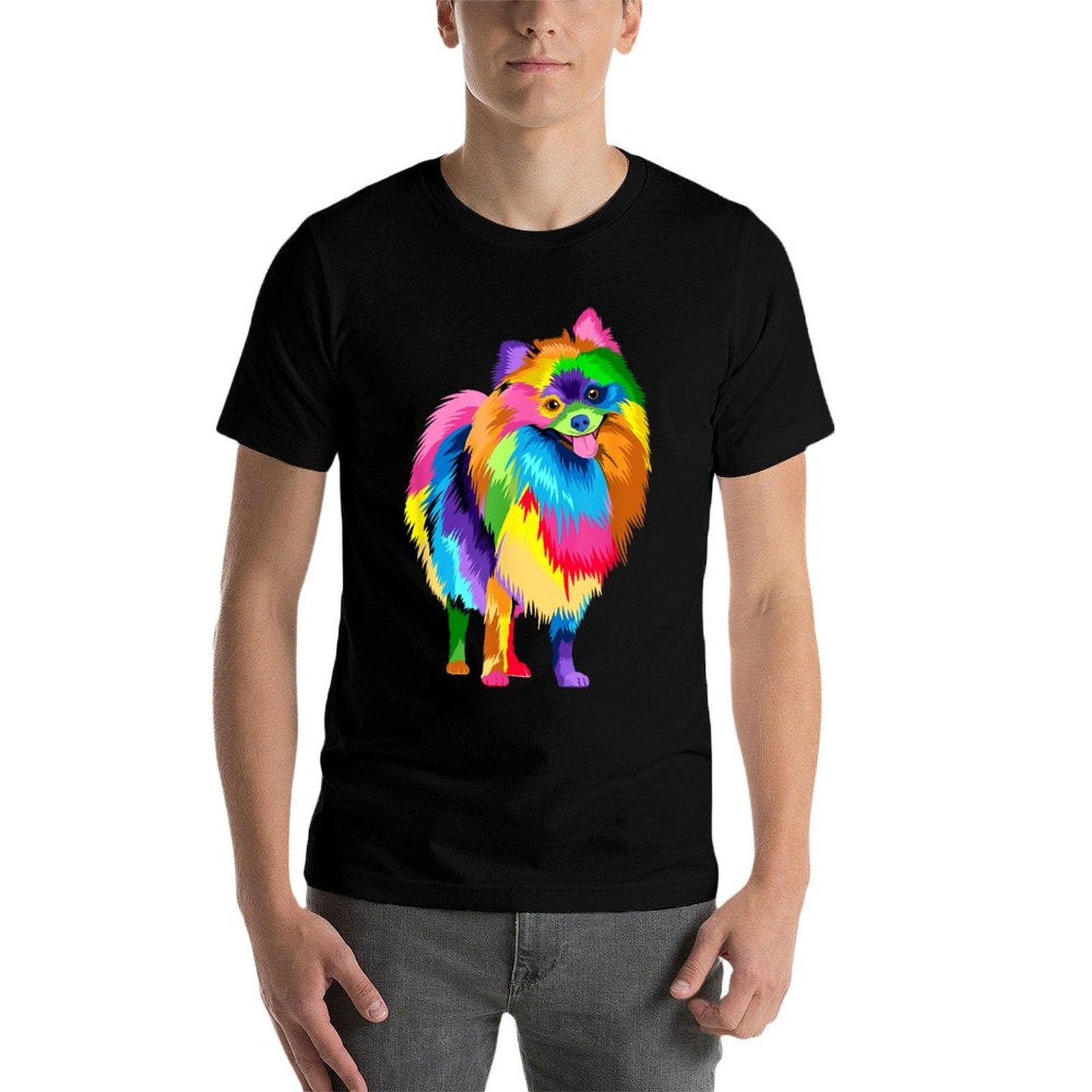 Colorful Pomeranian Artwork - Dog Lover Animal Breeder  Quick-drying T-Shirt