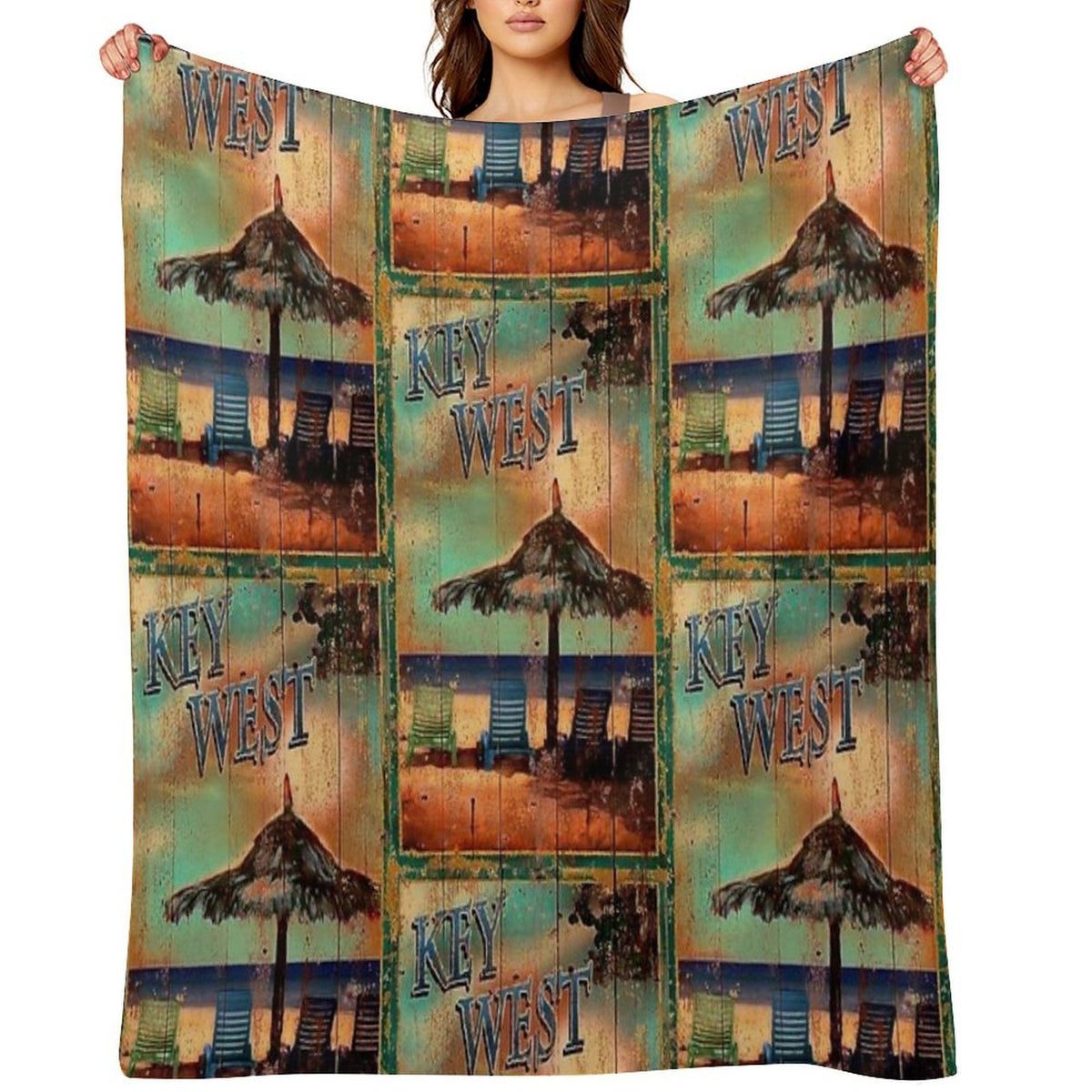 KEY WEST FLORIDA VINTAGE SIGN Anti-pilling Throw Blanket
