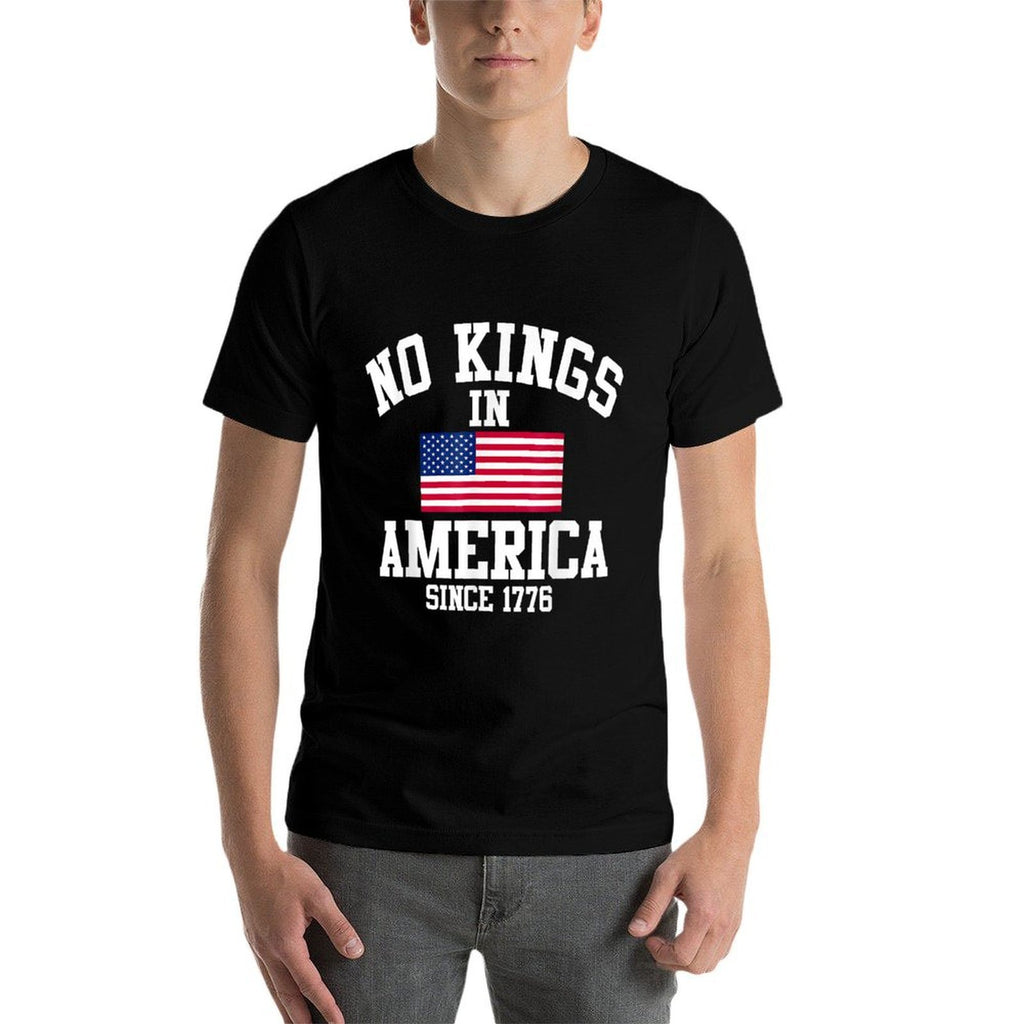 No Kings In America Since 1776 Retro American Patriotic  Slim-fit Cut T-Shirt