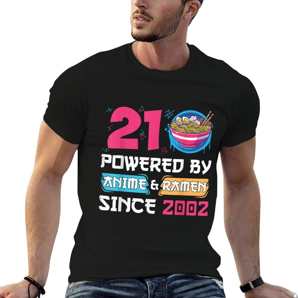 21st Birthday Kawaii Anime Ramen Noodles 21 Years Old Girls  Heathered Texture T-Shirt