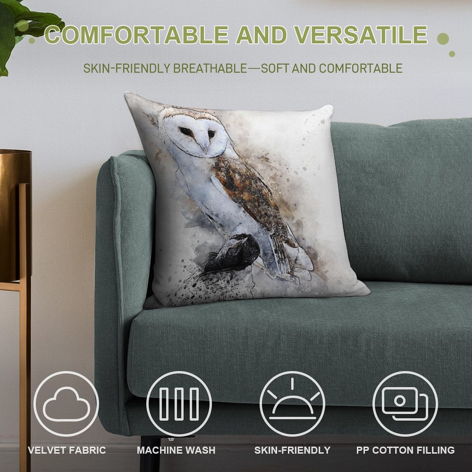 Barn Owl Soft Style Accent Throw Pillow