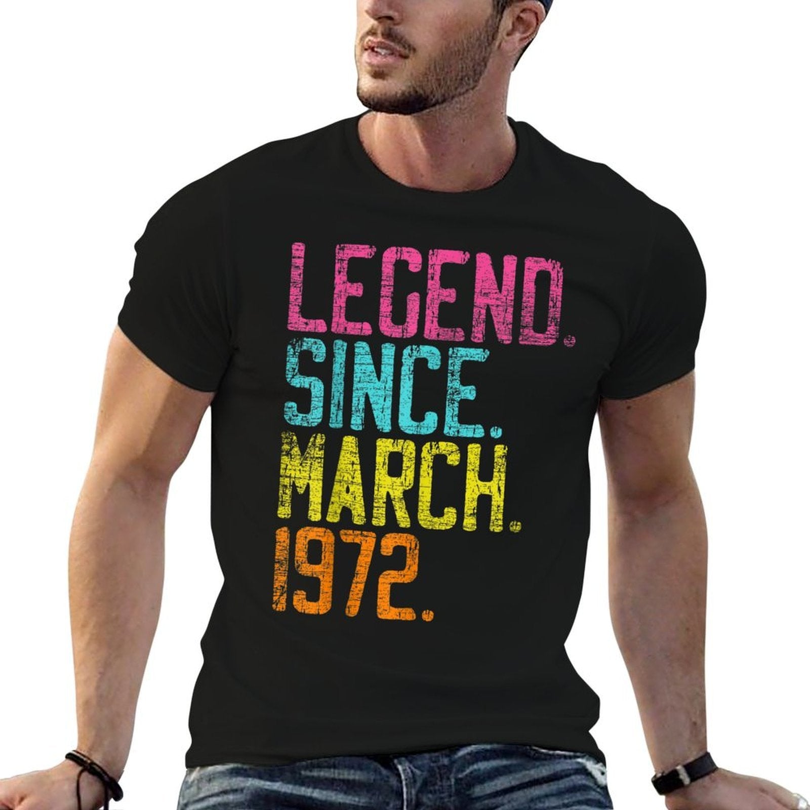 50th Birthday Gifts - Legend Since March 1972  Trendy Pattern T-Shirt