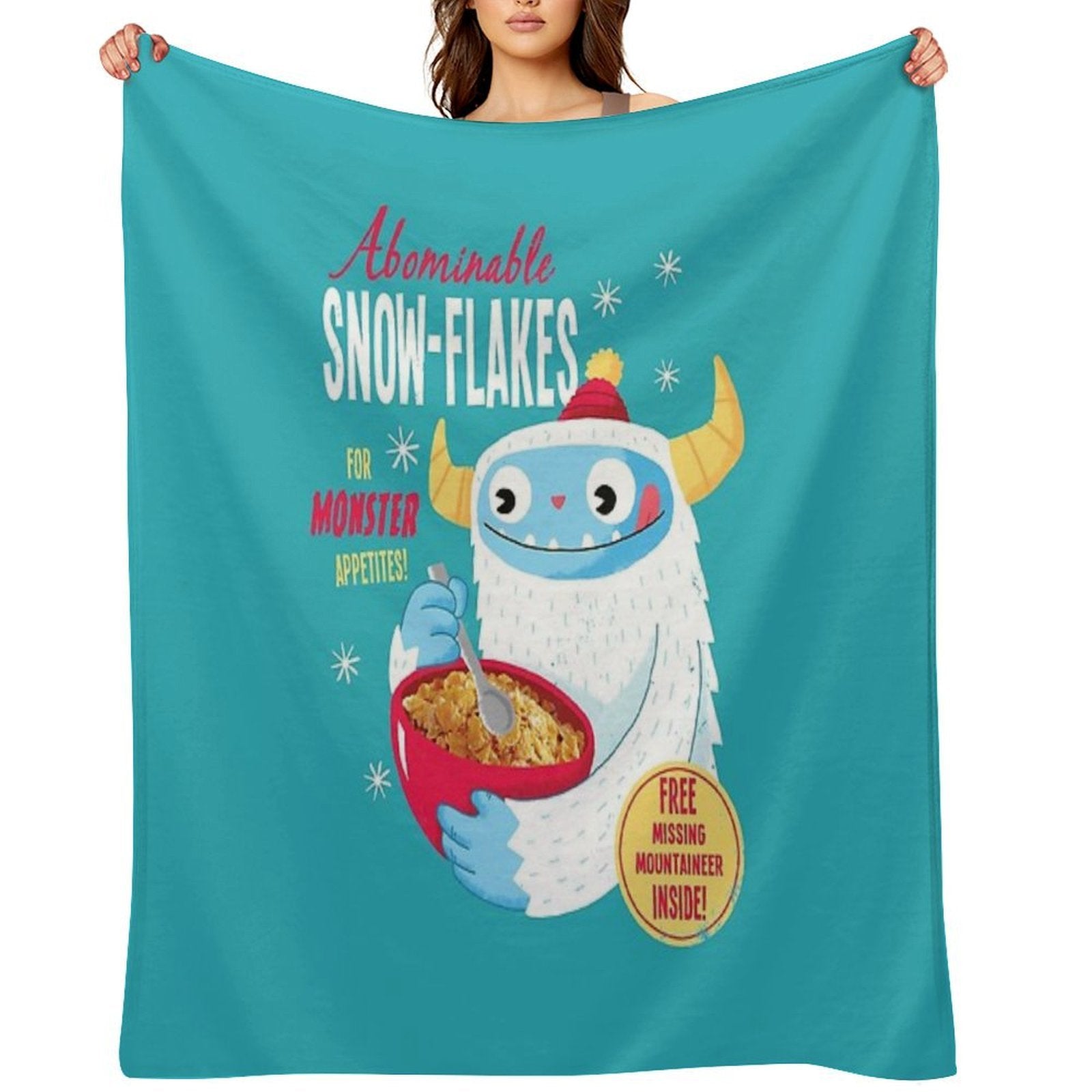 Abominable Snowflakes Plush Throw Blanket